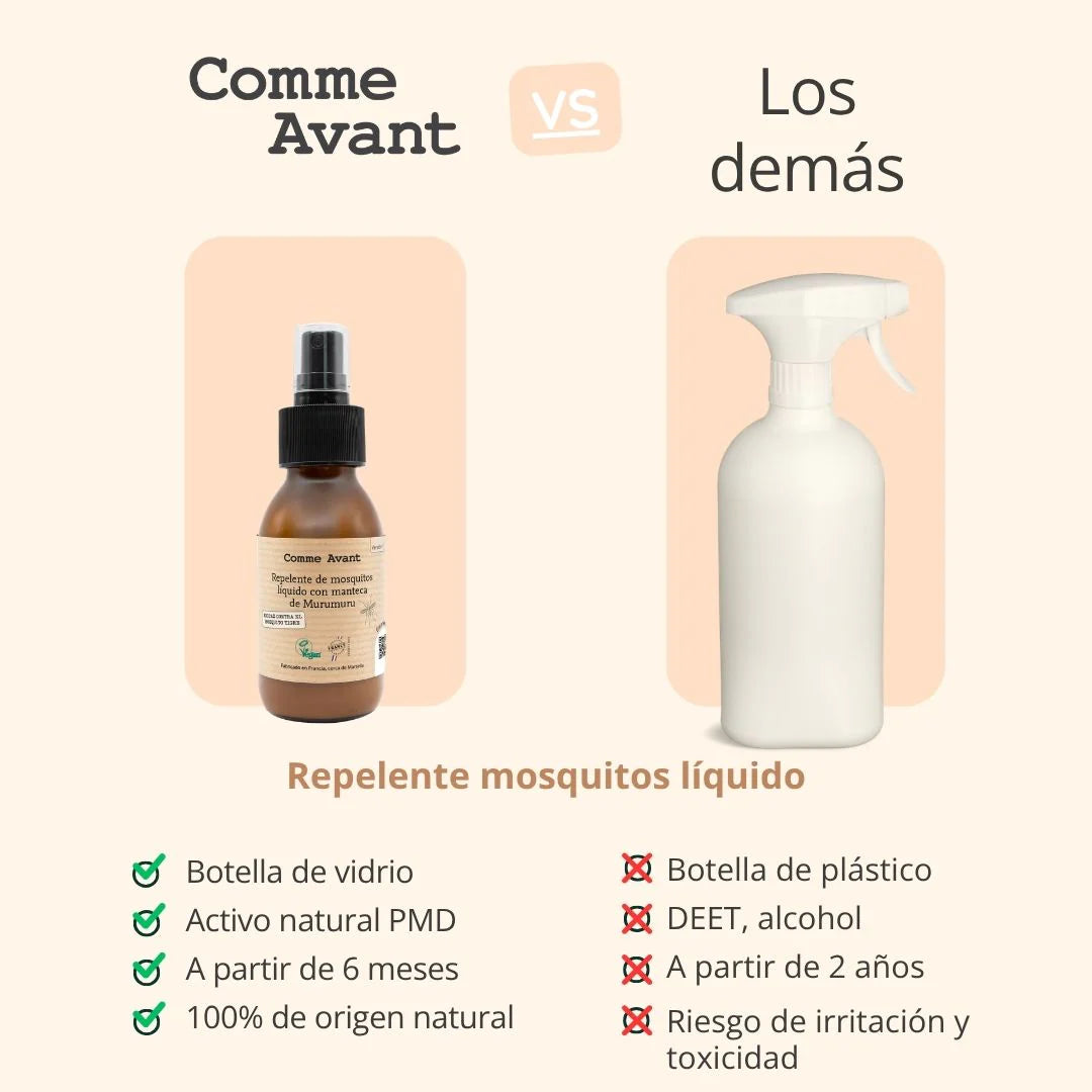 Repelente líquido para mosquitos con manteca de murumuru