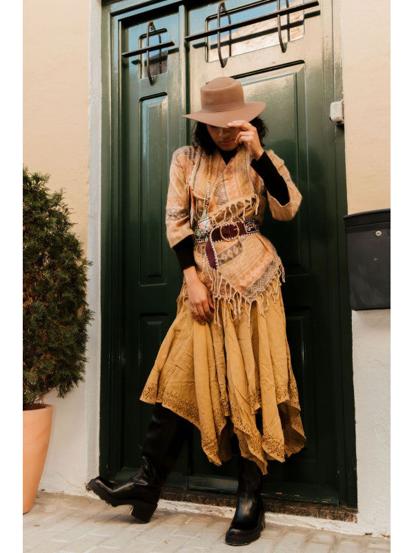 Slap block print skirt