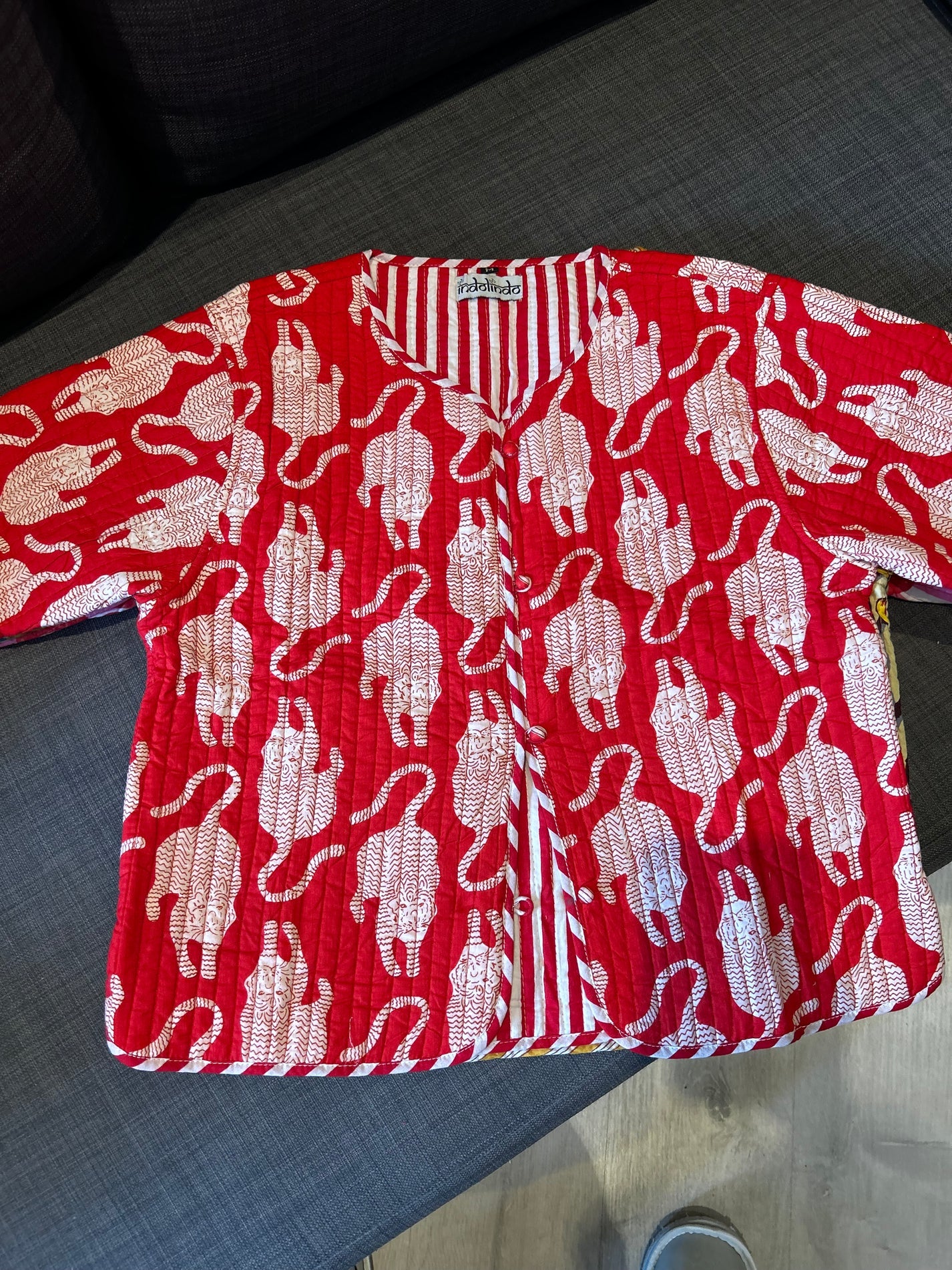 Chaqueta algodón reversible corta