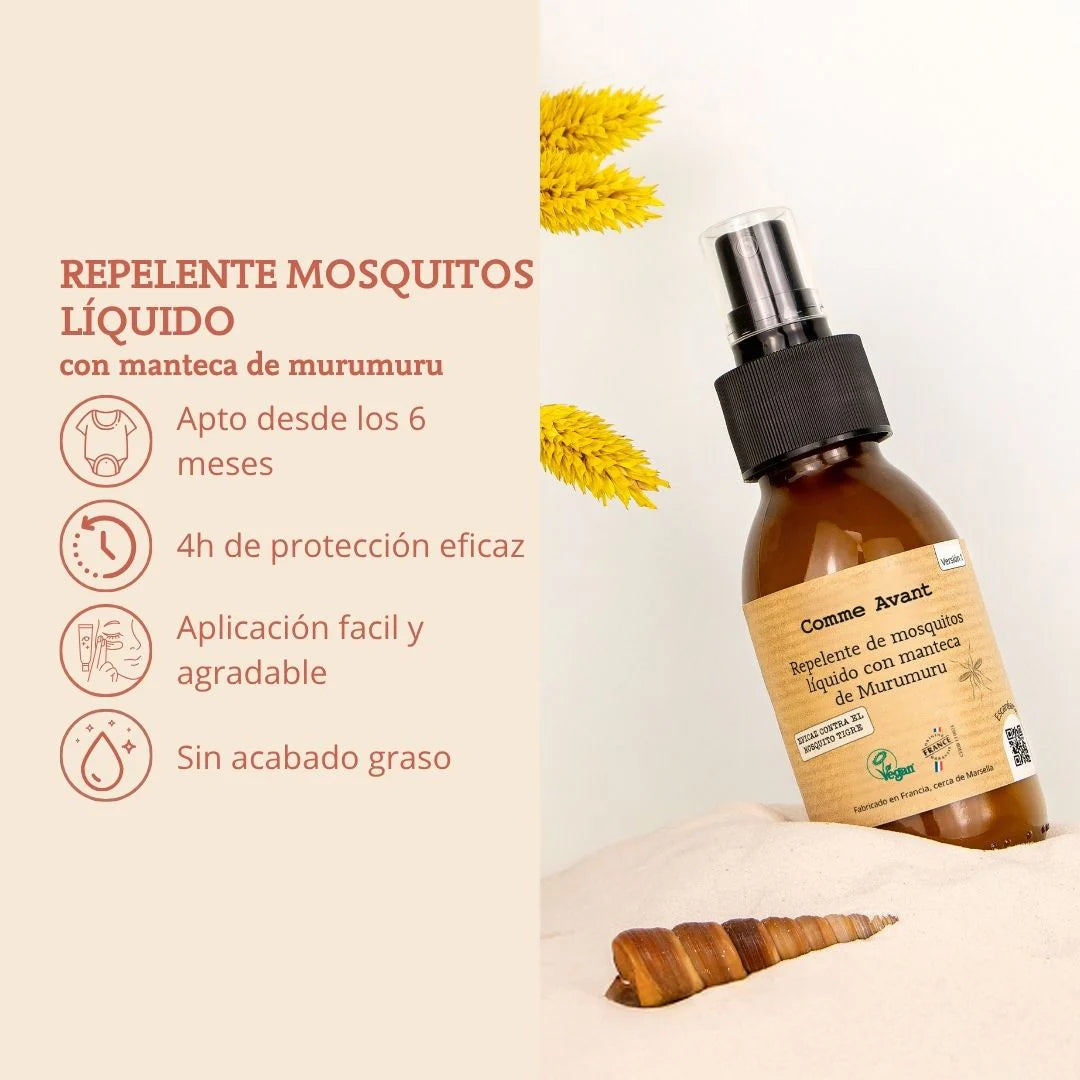 Repelente líquido para mosquitos con manteca de murumuru