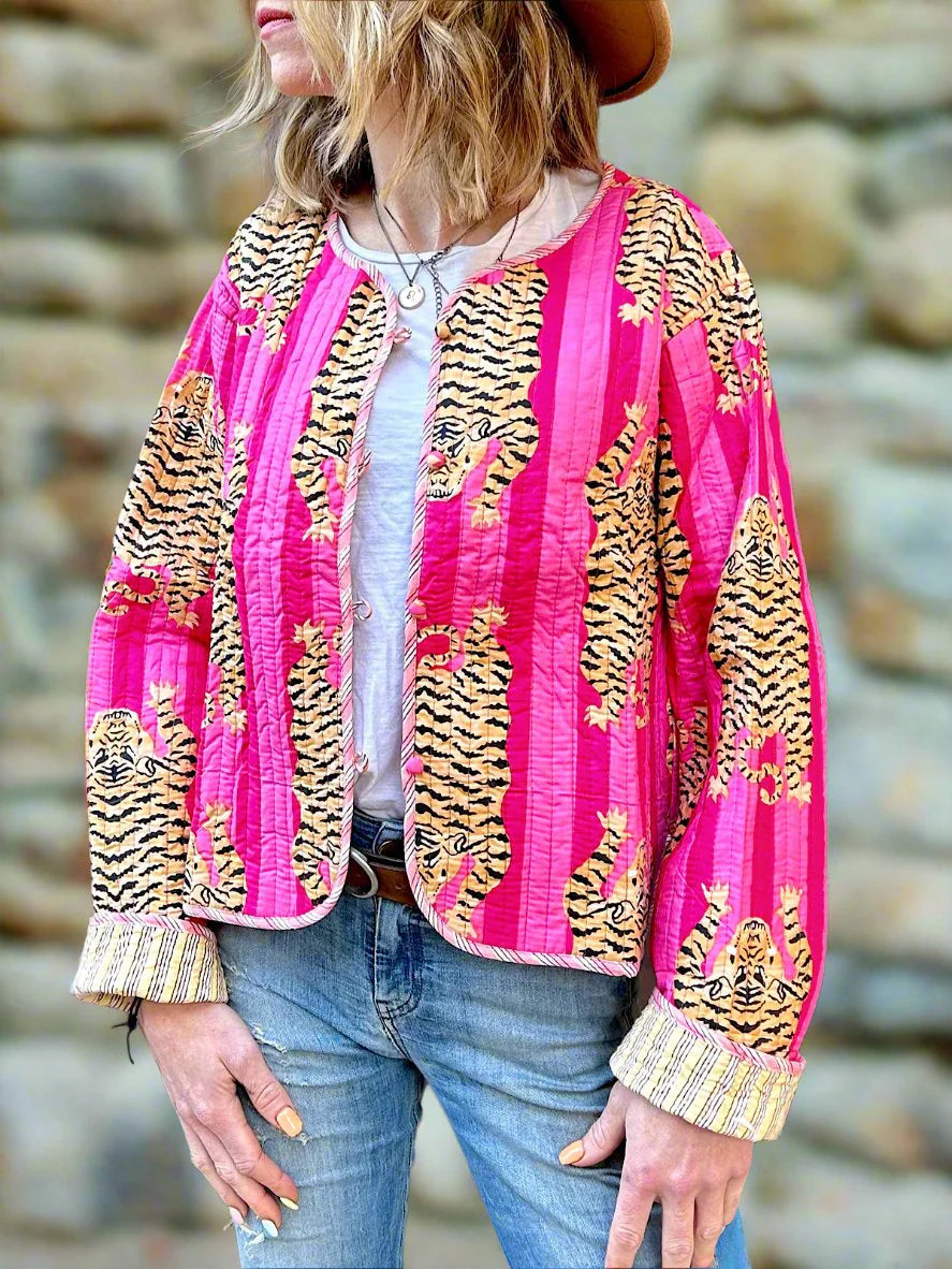 Chaqueta algodón reversible corta