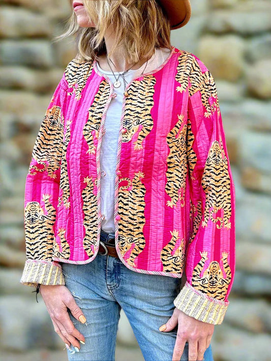 Chaqueta algodón reversible corta