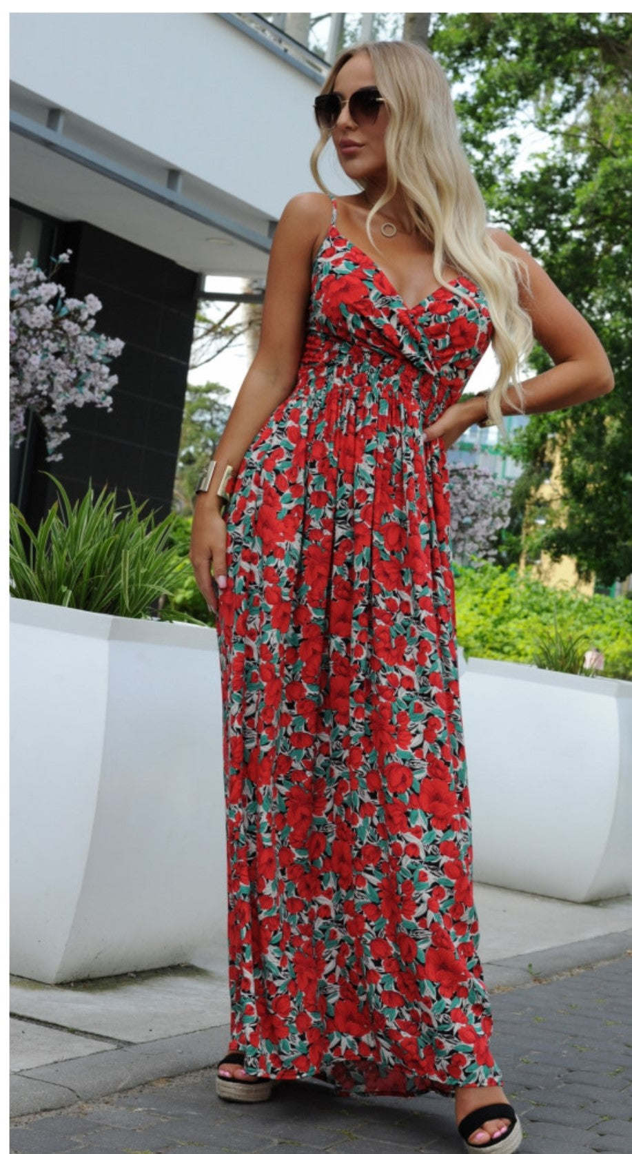 Vestido floral largo