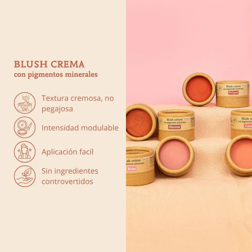 Blush en crema con pigmentos minerales