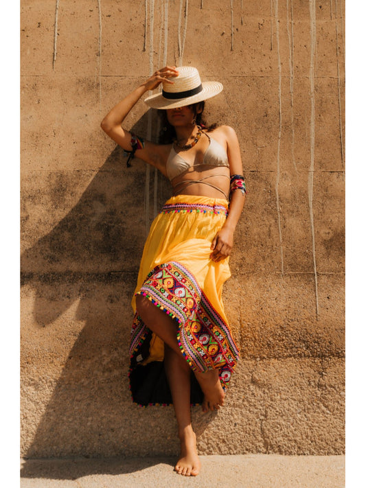 Chacakari trim skirt