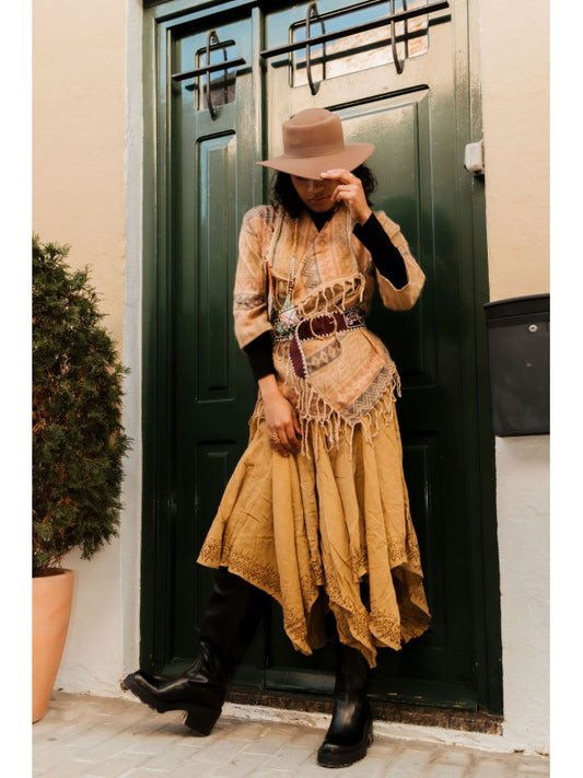 Slap block print skirt